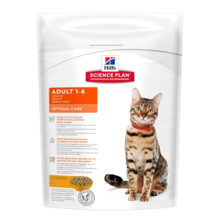 Hills Optimal Care сухой корм для кошек с курицей