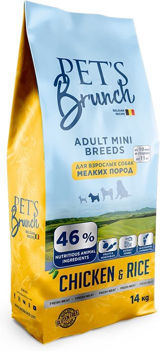 Pet\'s Brunch сухой корм для собак малых пород, с курицей