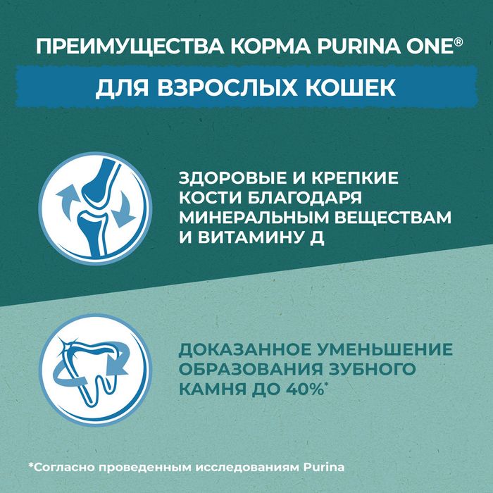 Сухой корм Purina ONE® Природа Здоровья® для взрослых кошек, со спирулиной, с высоким содержанием индейки