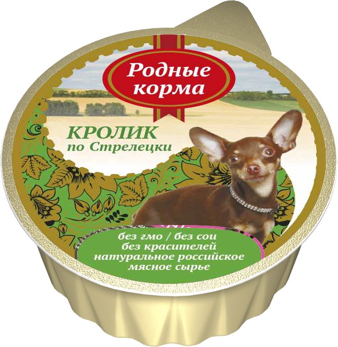 Родные Корма влажный корм для взрослых собак всех пород, кролик по стрелецки