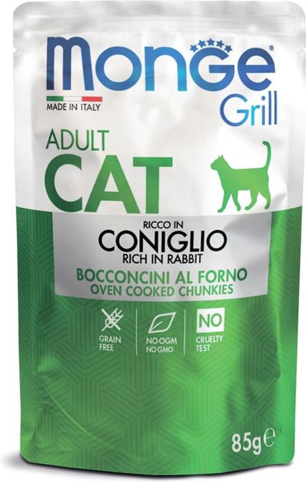 Monge Grill Cat Adult консервы для кошек Итальянский кролик