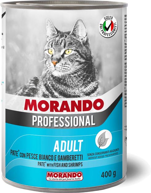 Morando Professional влажный корм для кошек, паштет с белой рыбой и креветками