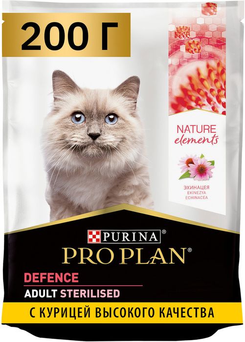 Сухой корм Pro Plan® Nature Elements для взрослых стерилизованных кошек и кастрированных котов, с высоким содержанием курицы