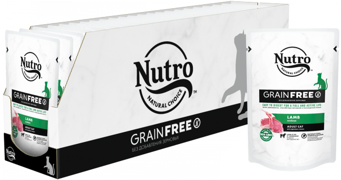 Nutro влажный корм, холистик для взрослых кошек беззерновой с ягненком