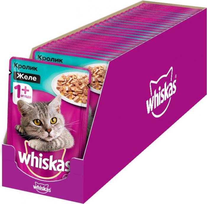 Whiskas влажный корм для кошек желе с кроликом