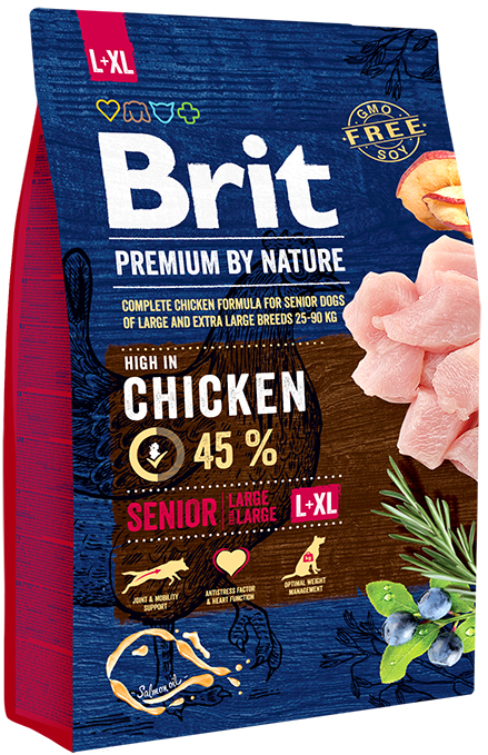 Brit Premium сухой корм для пожилых собак крупных и гигантских пород пород с курицей