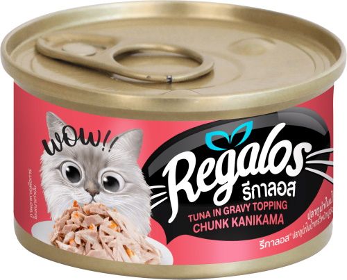 Regalos влажный корм для кошек, тунец с крабовыми палочками в соусе