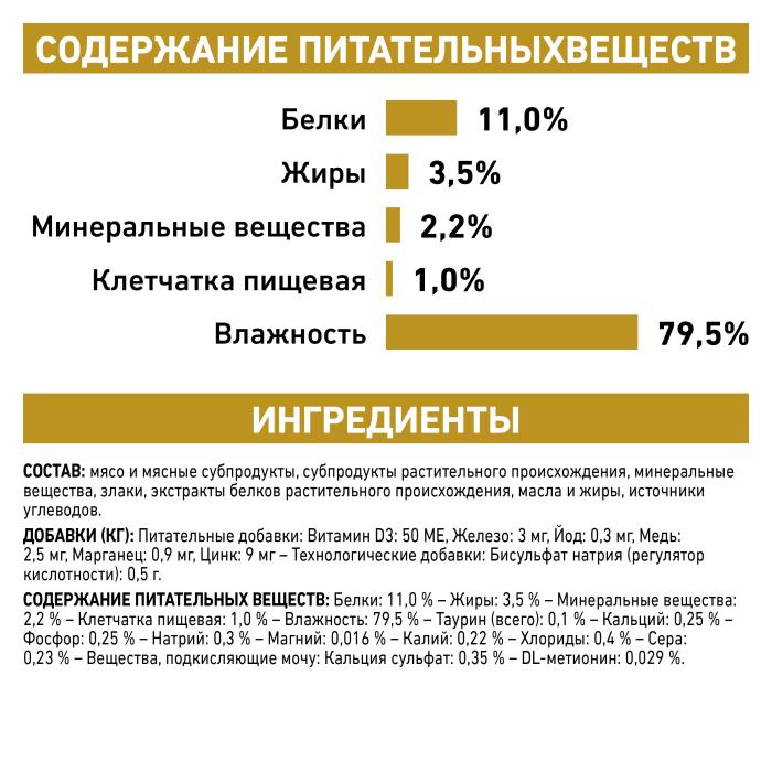 Royal Canin Urinary S/O Feline влажный корм для кошек с мочекаменной болезнью