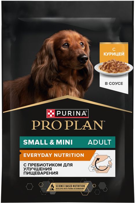 Влажный корм Pro Plan® для взрослых собак мелких и карликовых пород, с курицей в соусе
