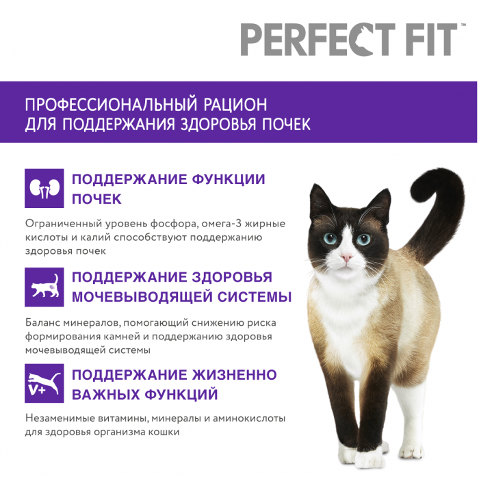 Perfect Fit Здоровье почек корм для взрослых кошек, с лососем