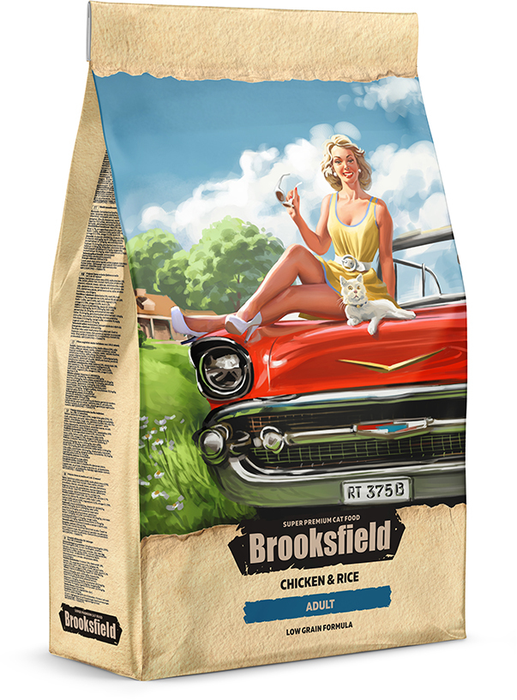 Brooksfield сухой корм для взрослых кошек всех пород с курицей и рисом