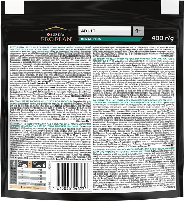 Сухой корм Pro Plan® Adult Renal Plus для взрослых кошек, с высоким содержанием курицы