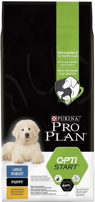 Pro Plan корм для щенков крупных пород мощного телосложения, курица и рис
