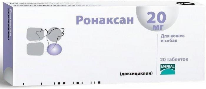 Ронаксан противобактериальное средство для кошек и собак, 20 мг