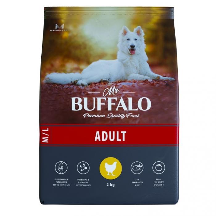 Mr.Buffalo сухой корм для взрослых собак средних и крупных пород, курица