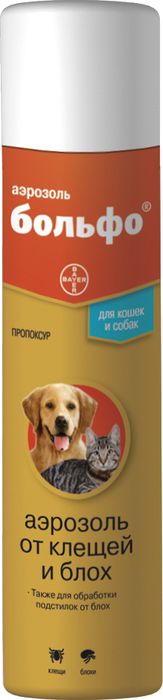 Elanco Больфо спрей для кошек и собак всех пород, от клещей и блох