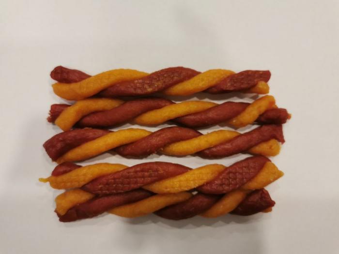 Compliment лакомство для собак, утиная соломка с курицей и тыквой
