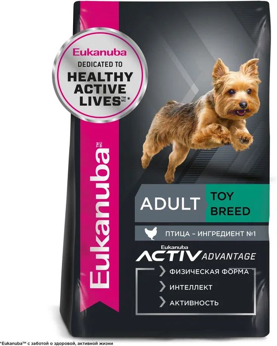 Eukanuba корм для взрослых собак декоративных пород, птица