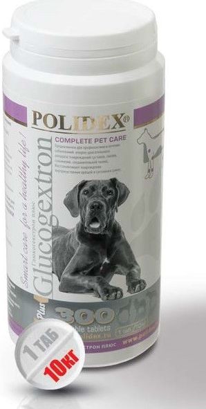 Polidex Glucogextron Plus кормовая добавка для собак крупных пород, восстановление хрящевой ткани