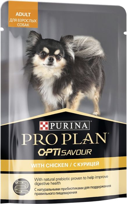 Pro Plan влажный корм для взрослых собак малых и карликовых пород, курица в соусе