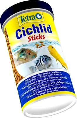 Tetra Cichlid Sticks основной корм для цихловых и крупных декоративных рыб, палочки