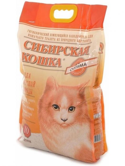 Сибирская Кошка Оптима комкующийся глиняный наполнитель для кошачьих туалетов