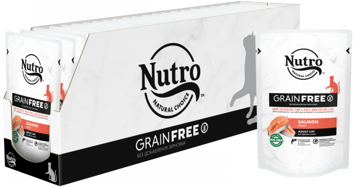 Nutro влажный корм, холистик для взрослых кошек беззерновой с лососем