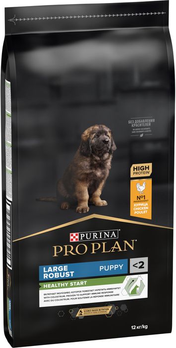 Сухой корм Pro Plan® Healthy Start для щенков крупных пород с мощным телосложением, с высоким содержанием курицы