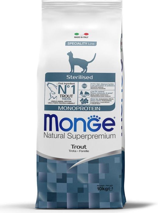 Monge Cat Monoprotein Sterilised Trout сухой корм для стерилизованных кошек с форелью