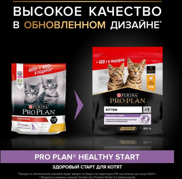 Сухой корм Pro Plan® Healthy Start для котят, с высоким содержанием курицы