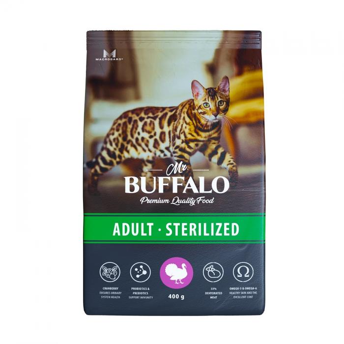 Mr.Buffalo сухой корм для стерилизованных кошек, индейка