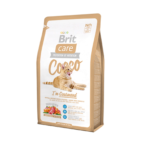 Brit Care Cat Cocco Gourmand беззерновой сухой корм для кошек привередливых в питании