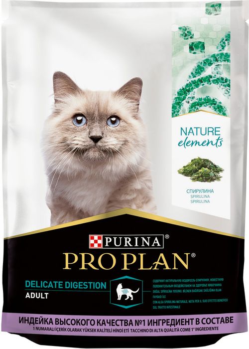 Сухой корм Pro Plan® Nature Elements для взрослых кошек с чувствительным пищеварением или особыми предпочтениями в еде, с высоким содержанием индейки