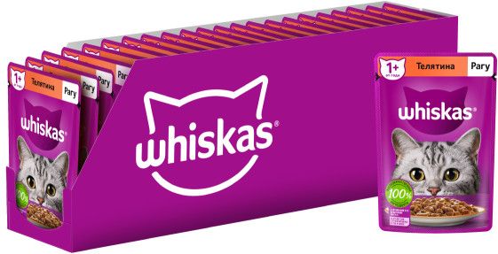 Whiskas влажный корм для кошек, рагу с телятиной