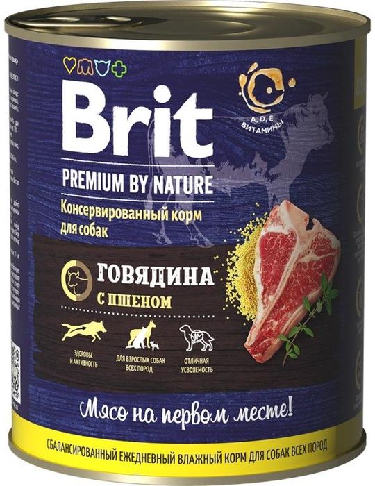 

Brit Premium BEEF&MILLET консервы длясобак говядина и пшено (850 г)