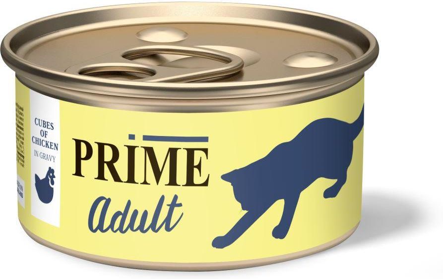 

Prime влажный корм для кошек, курица, кусочки в соусе (75 г)