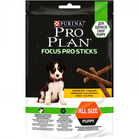 PRO PLAN Focus PRO Sticks палочки для поддержания развития мозга у щенков, с курицей (126 г)