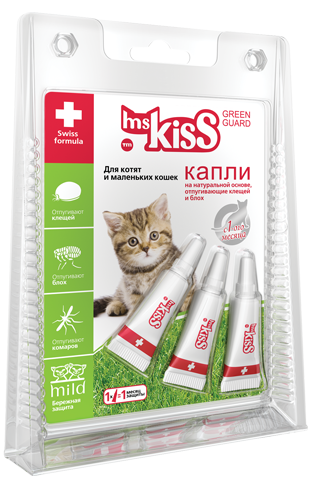 

Ms.Kiss капли репеллентные для котят и маленьких кошек (3 пипетки)