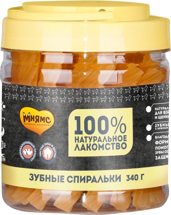 

Мнямс лакомство для собак крученые зубные палочки с фруктами (340 г)