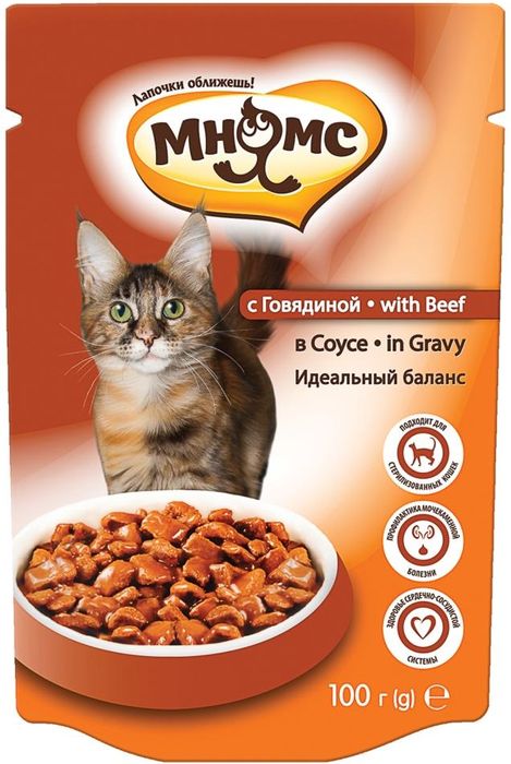 

Мнямс Идеальный баланс влажный корм и для кошек с говядиной (100 г)