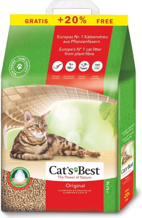

Cat's Best Original древесный комкующийся наполнитель (12 л (10+2))
