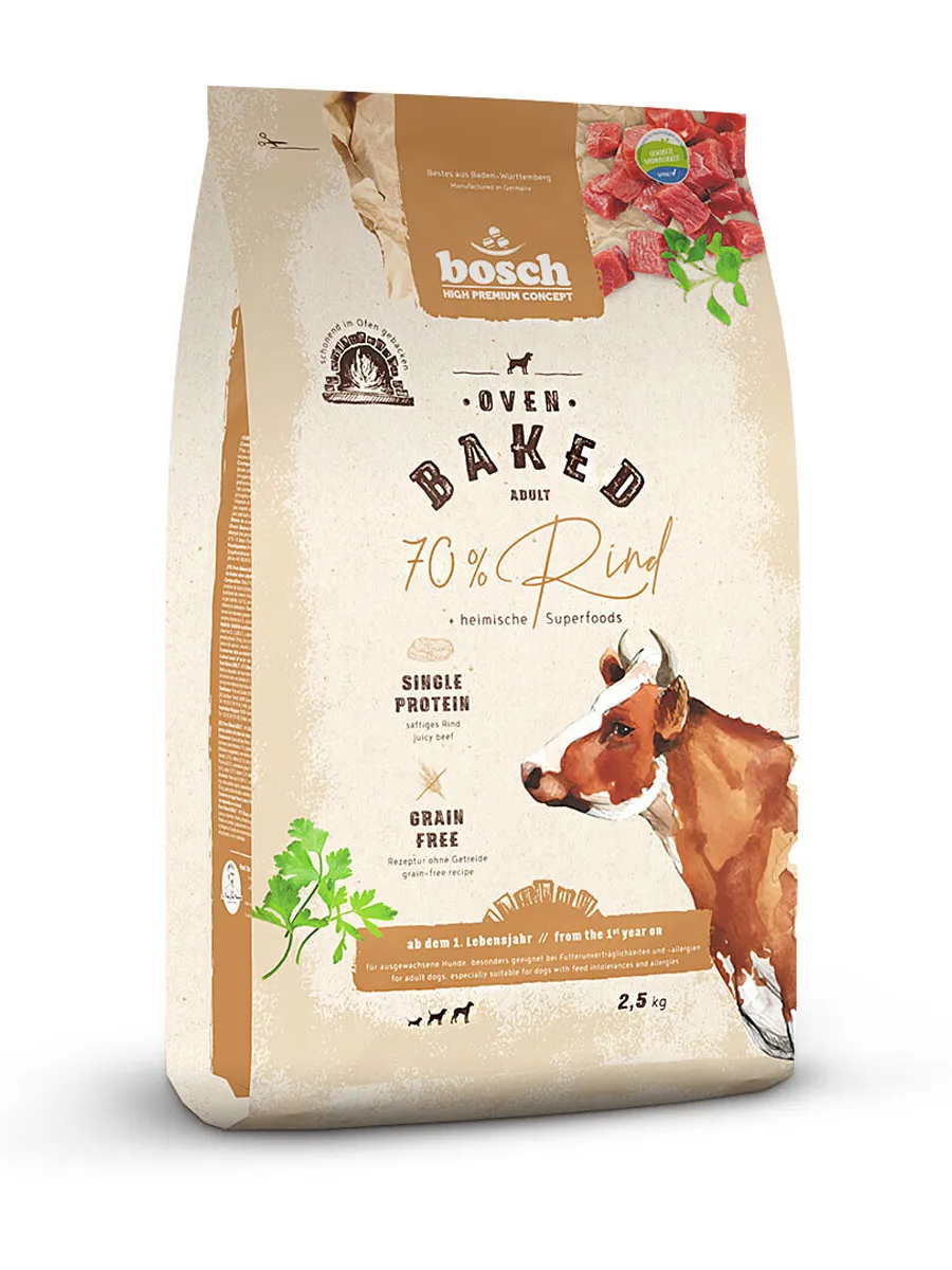 

Bosch Oven Baked Rind корм для взрослых собак, запеченный, говядина (2,5 кг)
