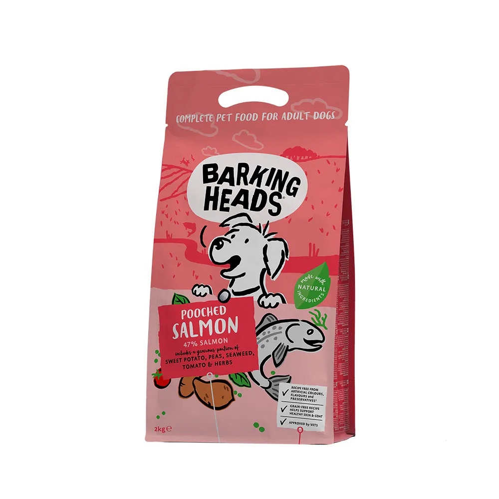 

Barking Heads сухой корм для взрослых собак всех пород, беззерновой, лосось и картофель "Мисочку оближешь" (2 кг)