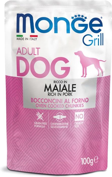 

Monge Dog Grill Pouch влажный корм для собак со свининой (100 г)
