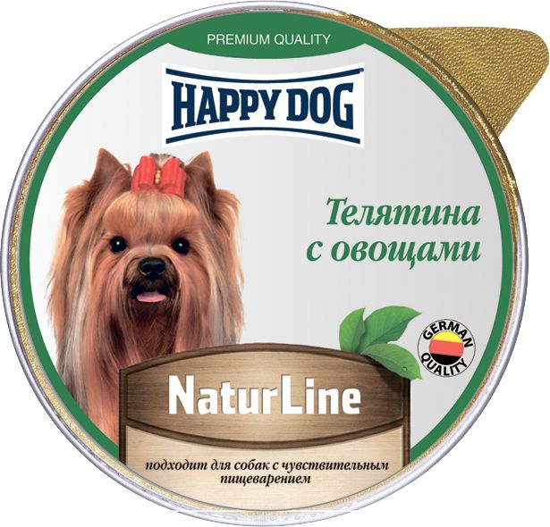 Happy Dog Natur Line влажный корм для собак, телятина с овощами, паштет (125 г)