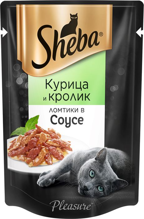 

Sheba Pleasure влажный корм для кошек с курицей и кроликом в соусе (85 г)