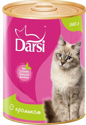 

Darsi Дарси влажный корм для кошек с кроликом (340 г)