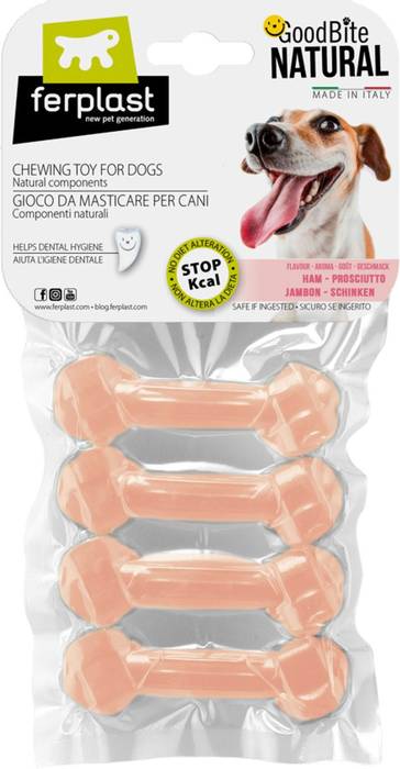 

Ferplast игрушка-кость GoodBite XS, съедобная, для собак, вкус ветчины (4х16,5 гр)
