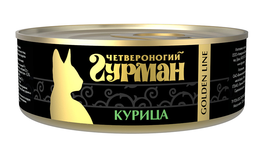 

Четвероногий Гурман Golden консервы для кошек с курицей (100 г)