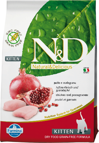 

Farmina N&D сухой корм для котят всех пород, беззерновой, курица с гранатом (1,5 кг)